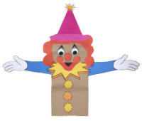 Títere con bolsa de papel – manualidad del payaso