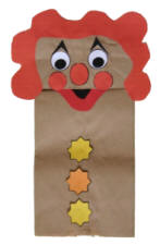 Títere con bolsa de papel – manualidad del payaso