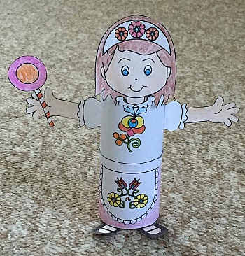 Manualidad con tubo de papel higiénico Gretel