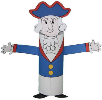 Manualidad con rollo de papel higiénico George Washington