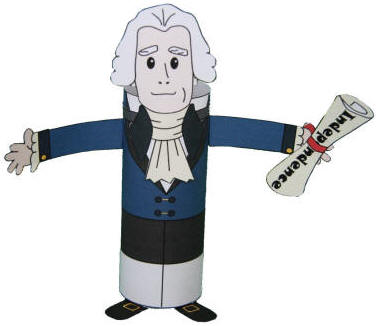 Manualidad con rollo de papel higiénico Thomas Jefferson