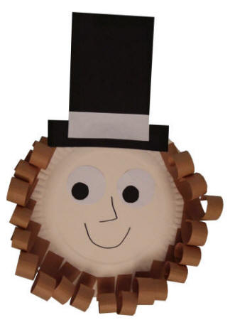 Manualidad con plato de papel Abraham Lincoln 