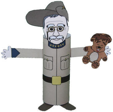 Manualidad con rollo de papel higiénico Teodoro Roosevelt