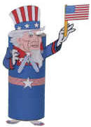 Tío Sam con rollo de papel