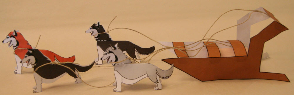 Modelo de trineo con papel