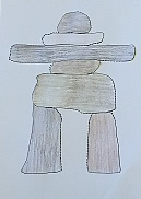 Manualidad de papel Inukshuk