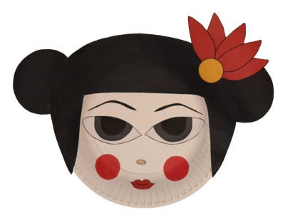 Manualidad con plato de papel la Geisha