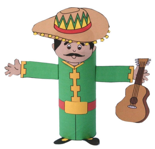 Manualidad con rollo de papel higiénico el Mariachi