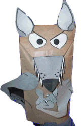 Títere de bolsa de papel el lobo